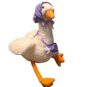 Plush Mother Goose Nursery Goose White and Purple